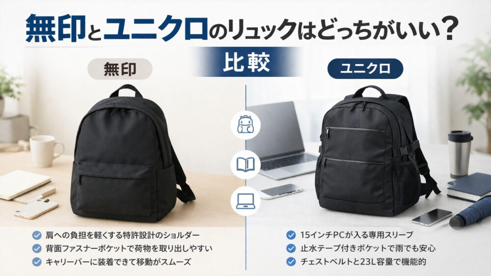 無印とユニクロのリュックはどっちがいい?まず違いを比較