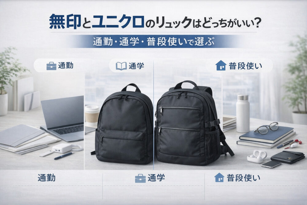 無印とユニクロのリュックはどっちがいい?通勤・通学・普段使いで選ぶ