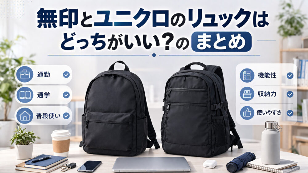 無印とユニクロのリュックはどっちがいい?のまとめ