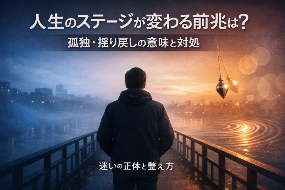 人生のステージが変わる前兆は孤独と揺り戻しに表れやすいことを示す夜明けの橋のイメージ