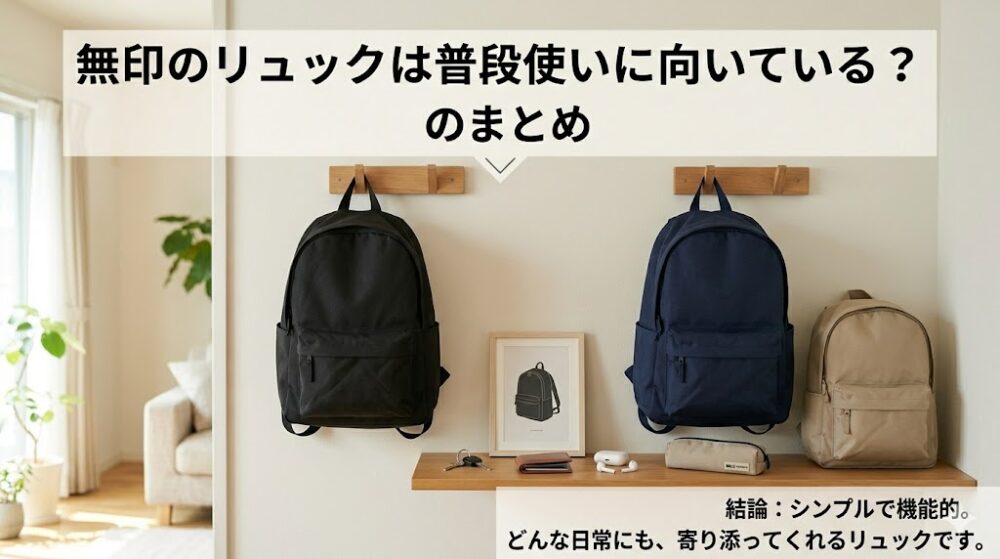 無印のリュックは普段使いに向いている？のまとめ